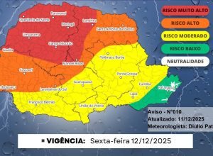 Paraná enfrenta tempestades severas neste fim de semana, alerta Simepar