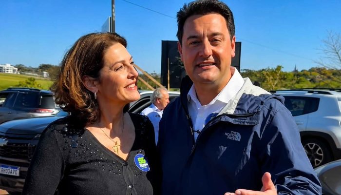 Cristina Graeml e Ratinho Junior durante agenda em Cascavel (Foto: Reprodução/Redes Sociais/CG)