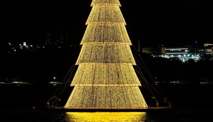 Furto de cabos atrasa acendimento da árvore flutuante em Cascavel