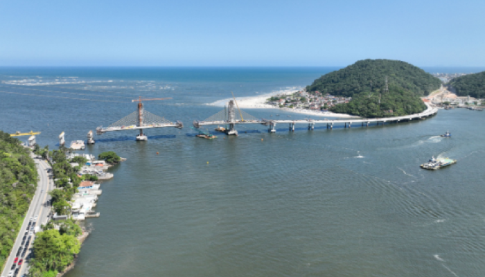 Ponte de Guaratuba atinge 88% de execução após concluir todas as estacas